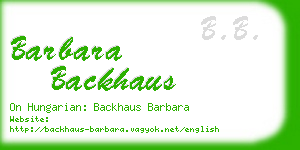 barbara backhaus business card